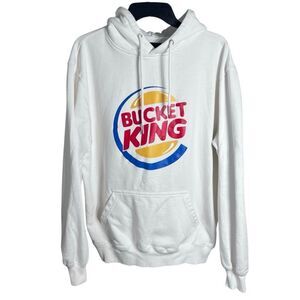 THE HOOP SAUCE BUCKET KING WHITE BASKETBALL HOODIE Size XL